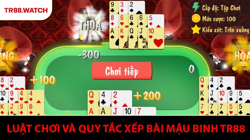 Luật chơi và quy tắc xếp bài mậu binh TR88